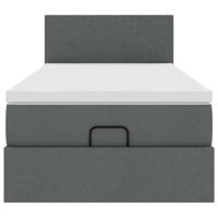 Ottoman bed met matras 100x200cm stof donkergrijs - thumbnail