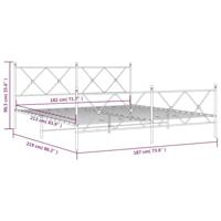Bedframe met hoofd- en voeteneinde metaal wit 183x213 cm - thumbnail