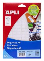 Apli witte etiketten Print & Write ft 10 x 16 mm (b x h), 2.040 stuks, 136 per blad (1859) - thumbnail