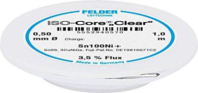 Felder ISO-Core Clear Sn100Ni+ Soldeertin Spoel Sn99,25Cu0,7Ni0,05 0.5 mm Felder ISO-Core Clear Sn100Ni+ Soldeertin Spoel Sn99,25Cu0,7Ni0,05 0.5 mm