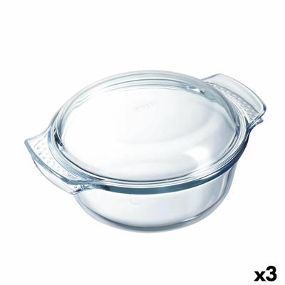 Ovenschaal Pyrex Classic Vidrio Transparant Glas 33 x 26 x 12 cm Met deksel (3 Stuks)