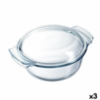 Ovenschaal Pyrex Classic Vidrio Transparant Glas 33 x 26 x 12 cm Met deksel (3 Stuks) - thumbnail