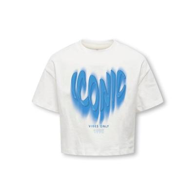 Kids ONLY zomer t-shirt S/S meisjes - print - off wit - Kogdaphne