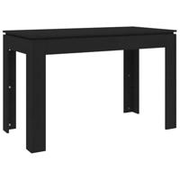 Eettafel 120x60x76 cm bewerkt hout zwart - thumbnail