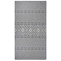 VidaXL Buitenkleed met patroon platgeweven 80x150 cm blauw - thumbnail