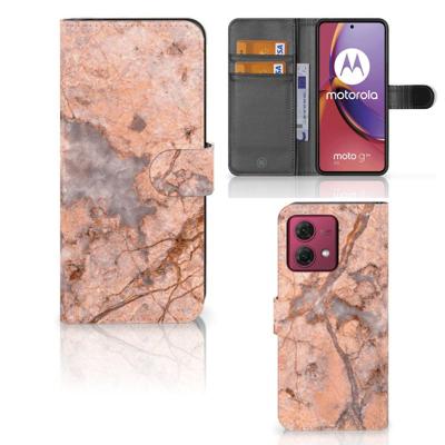 Motorola Moto G84 | Bookcase | Marmer Oranje Motorola Moto G84 | Bookcase | Marmer Oranje