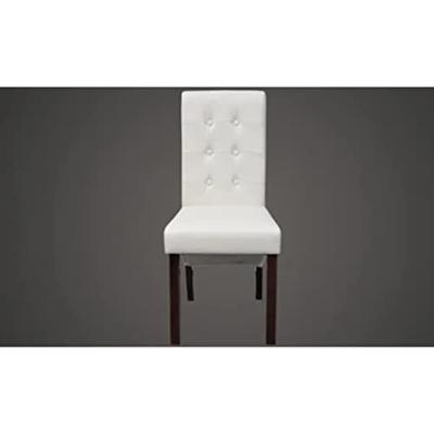 Eetkamerstoelen gecapitonneerd kunstleer wit 2 st - thumbnail