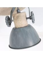 Steinhauer Industriële plafondlampGearwood 3-lichts vintage grijs met hout - 3063GR - thumbnail