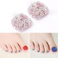 2 stuks Crystal nep Nail Art Tips Rhinestone volledige dekking teennagels Decals stickers (NO: 01) - thumbnail