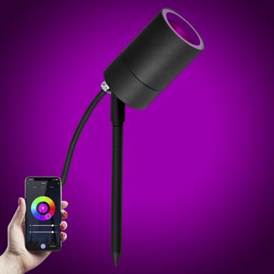 LED Pin Tuinspot Zwart met Color LED