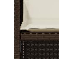 3-delige Bistroset met kussens poly rattan bruin - thumbnail