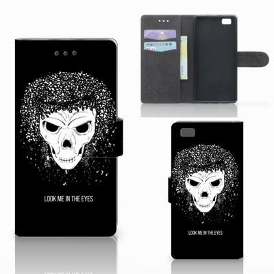 Telefoonhoesje met Naam Huawei Ascend P8 Lite Skull Hair Telefoonhoesje met Naam Huawei Ascend P8 Lite Skull Hair