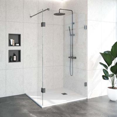 Inloopdouche Compleet Just Creating Profielloos 120/30 cm Draaibaar Gunmetal Sanitop