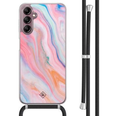 Samsung Galaxy A14 hoesje met koord - Pink glam Samsung Galaxy A14 hoesje met koord - Pink glam