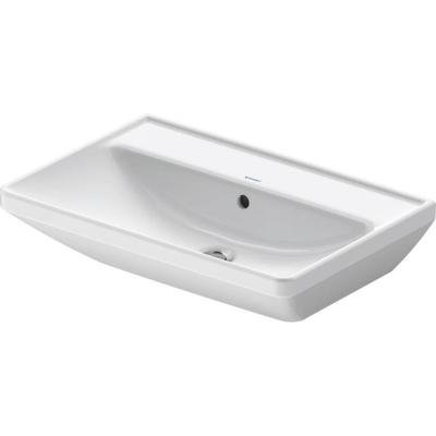 Wastafel Duravit D-Neo Met Overloop Kraanvlak Zonder Kraangat 65 cm Hoogglans Wit Duravit