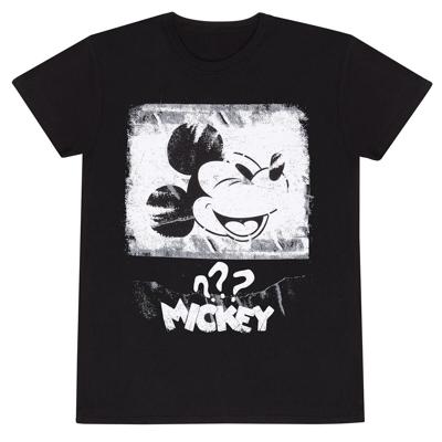 Unisex T-Shirt met Korte Mouwen Mickey Mouse Poster Style Zwart - Maat: S
