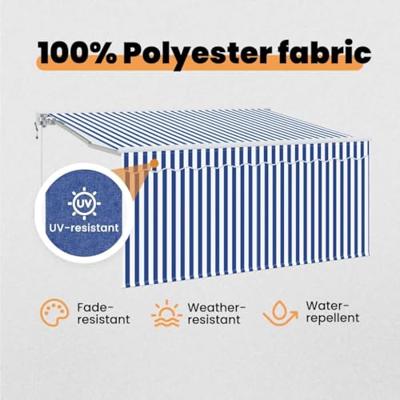 VidaXL Inklapbaar zonnescherm blauw en wit 300 x 200 cm