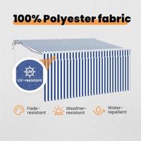 VidaXL Inklapbaar zonnescherm blauw en wit 300 x 200 cm - thumbnail