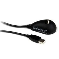StarTech.com USB 2.0 verlengkabel 1,5m met dockingstation, USB-A verlengkabel stekker op bus met voet in zwart - thumbnail