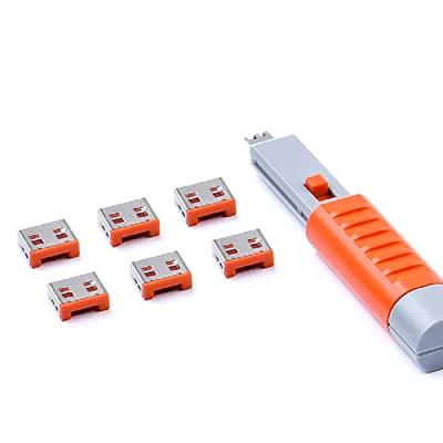 Smartkeeper UL03PKOR USB-A-poortslot Set van 6 stuks Oranje Incl. 1 sleutel