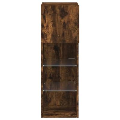 Tv-meubel LED-verlichting 30,5x30x90 cm gerookt eikenkleurig