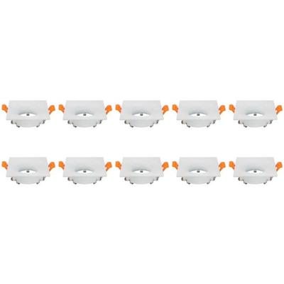GU10 Inbouwspot Vierkant Wit Aluminium - 10-Pack - 85mm