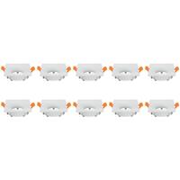 GU10 Inbouwspot Vierkant Wit Aluminium - 10-Pack - 85mm - thumbnail