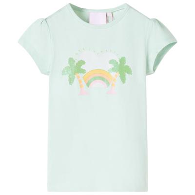 Kindershirt regenboog en palmbomen 116 lichtmintkleurig Kindershirt regenboog en palmbomen 116 lichtmintkleurig