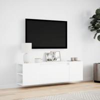 Tv-wandmeubel met LED-verlichting 135x31x39,5 cm wit - thumbnail