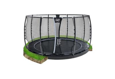 EXIT Trampoline Dynamic met Veiligheidsnet - Groundlevel - 427 cm - Zwart
