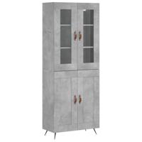 Hoge kast 69,5x34x180 cm bewerkt hout betongrijs - thumbnail