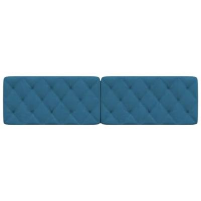 Hoofdbordkussen 200 cm fluweel blauw