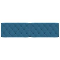 Hoofdbordkussen 200 cm fluweel blauw - thumbnail