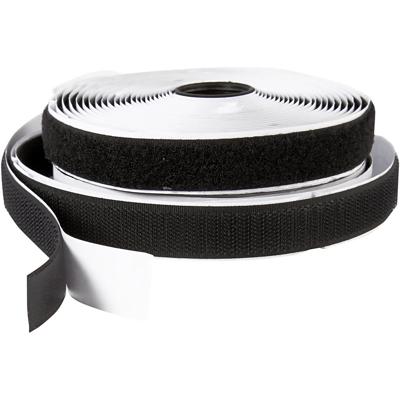 Creativ Company Klitteband haak en lussluiting, zelfklevend, b: 20 mm, zwart, 5 m/ 1 rol