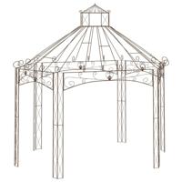 Tuinpaviljoen 400x258x378 cm ijzer antiekbruin - thumbnail