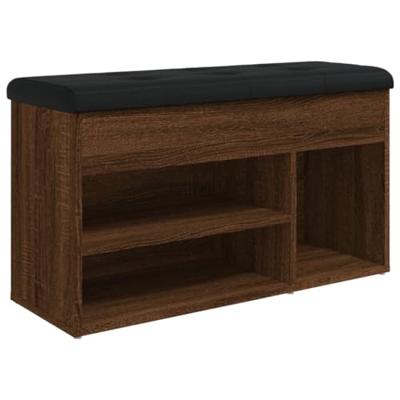 Schoenenbank 82x32x45,5 cm bewerkt hout bruin eikenkleur