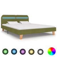 Bedframe met LED stof groen 160x200 cm - thumbnail