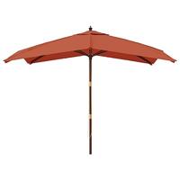 Parasol met houten paal 300x300x273 cm terracottakleurig - thumbnail