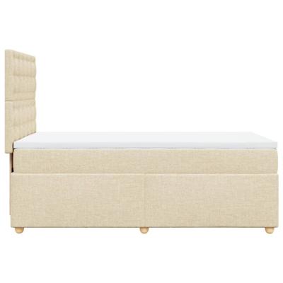 Boxspring met matras stof crèmekleurig 90x200 cm