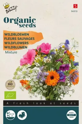 Zaden Organic Wildbloemen mengsel (BIO) Buzzy - Buzzy