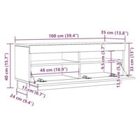Tv-meubel met LED 100x35x40 cm bewerkt hout oud hout - thumbnail