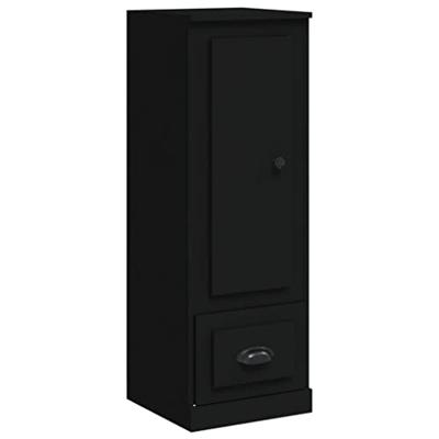 Hoge kast 36x35,5x103,5 cm bewerkt hout zwart