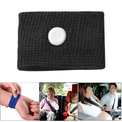 Fysische methode Carziekte preventie antiemetic polyester armband één paar (zwart)