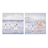 Schilderij Home ESPRIT Kinderen 80 x 3 x 80 cm (2 Stuks) - thumbnail