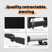 VidaXL Inklapbaar zonnescherm zwart 400 × 300 cm polyester en staal - thumbnail