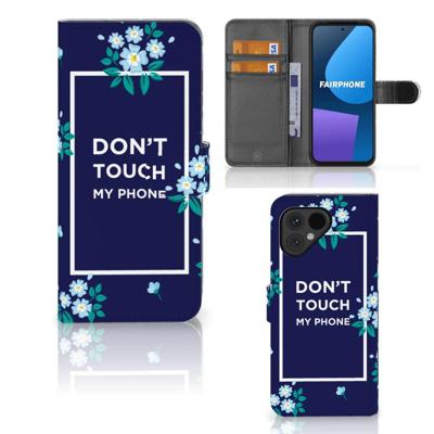Fairphone 5 Portemonnee Hoesje Flowers Blue DTMP Fairphone 5 Portemonnee Hoesje Flowers Blue DTMP