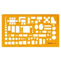 Aristo AR-5064 Architecten Meubelsjabloon Schaal 1:100 Oranje - thumbnail