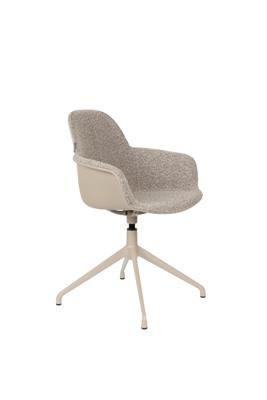 Zuiver Draaibare Eetkamerstoel 'Albert Kuip' Met armleuning, Bouclé, kleur Taupe