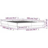 Bedframe bewerkt hout sonoma eikenkleurig 90x190 cm - thumbnail