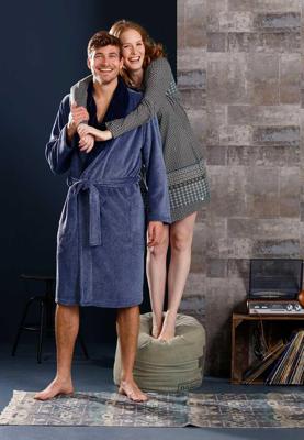 Pastunette herenbadjas denim blauw-m